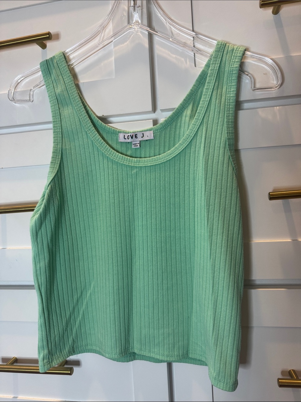 love J Mint Ribbed Tank Top